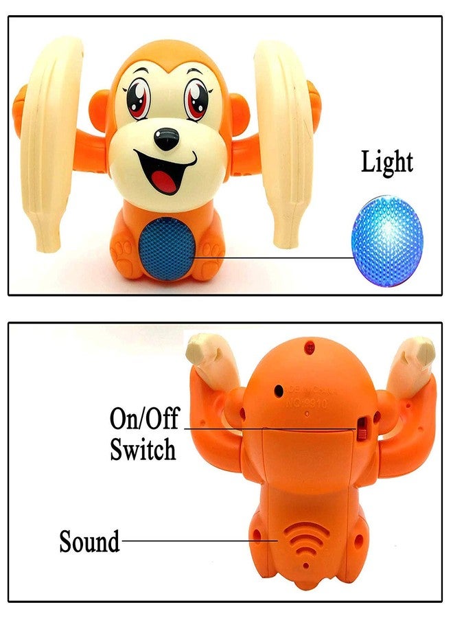 Storio 360 Degree Rotation Dancing and Tumbling Monkey with Banana,Light and Sound Toy for Kids - Multicolor - Image 4